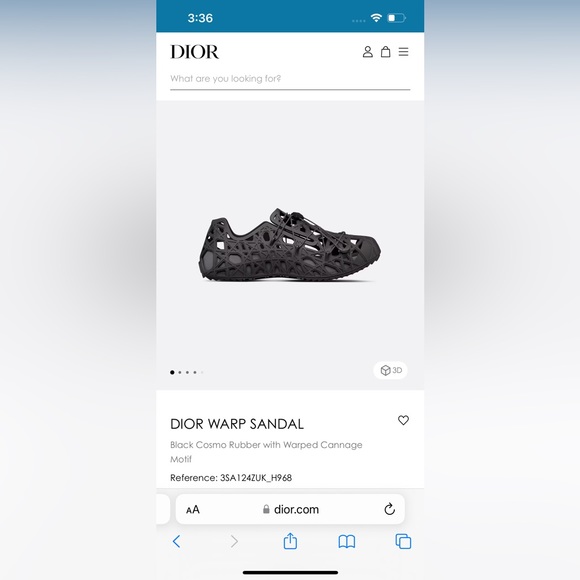 DIOR WARP SANDAL - Anthracite Gray Cosmo Rubber with Warped Cannage Motif - Picture 5 of 5